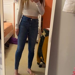 American Eagle medium wash high rise jeans